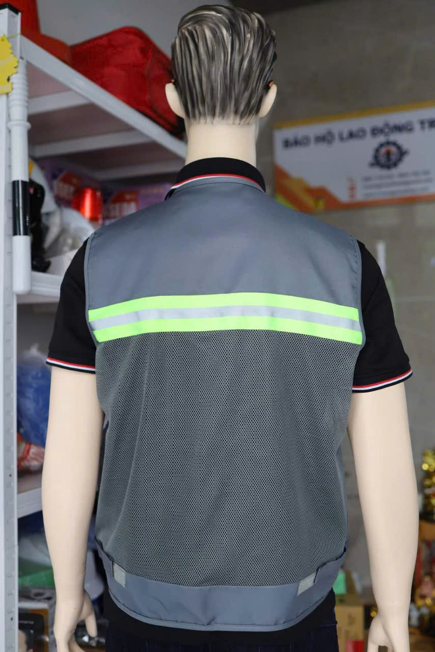 Áo ghile phản quang xám đậm 3K