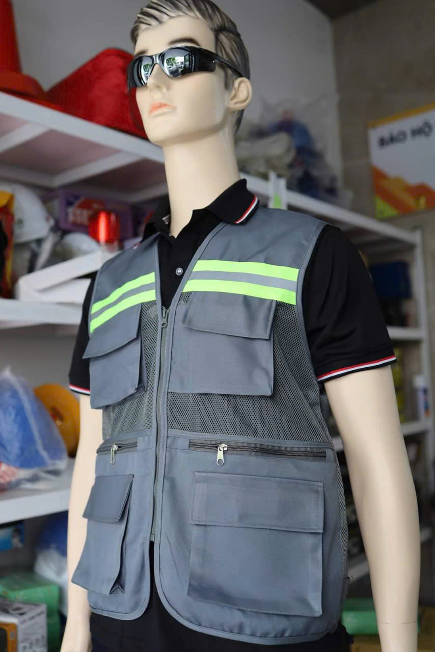 Áo ghile phản quang xám đậm 3K