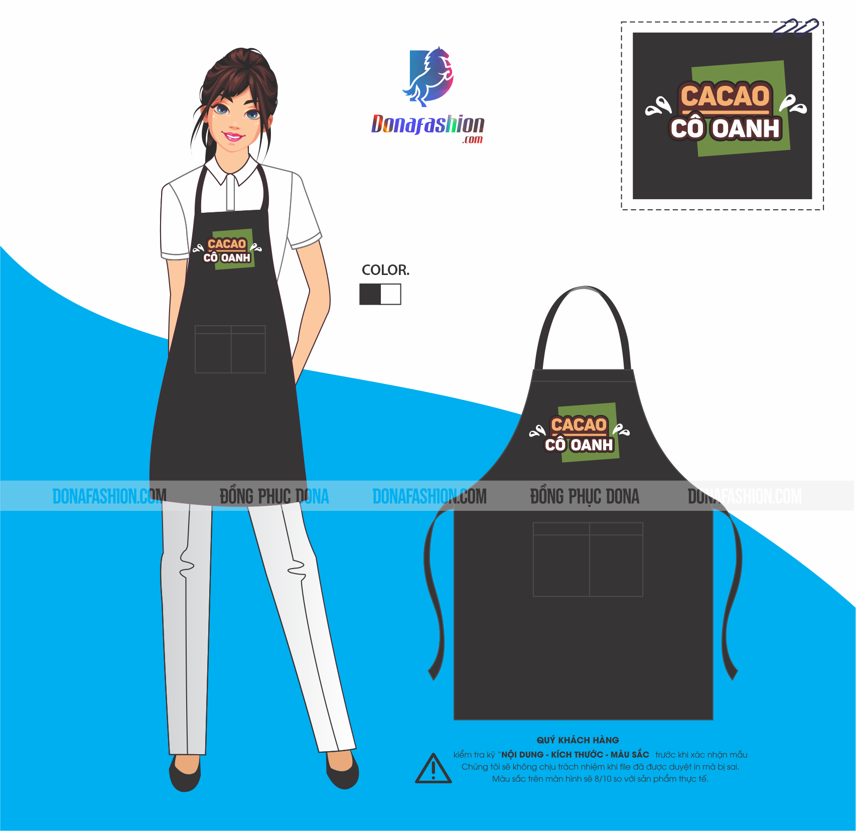 Tạp dề d&agrave;i C&ocirc; Oanh