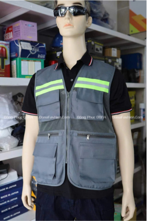 Áo ghile phản quang xám đậm 3K