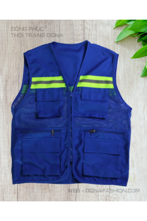 Áo Ghile phản quang Xanh bích 